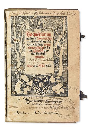 LITURGY, CATHOLIC.  Adelphus, Johannes. Seque[n]tiarum luculenta interpretatio [with Hymni de tempore & de sanctis].  1519